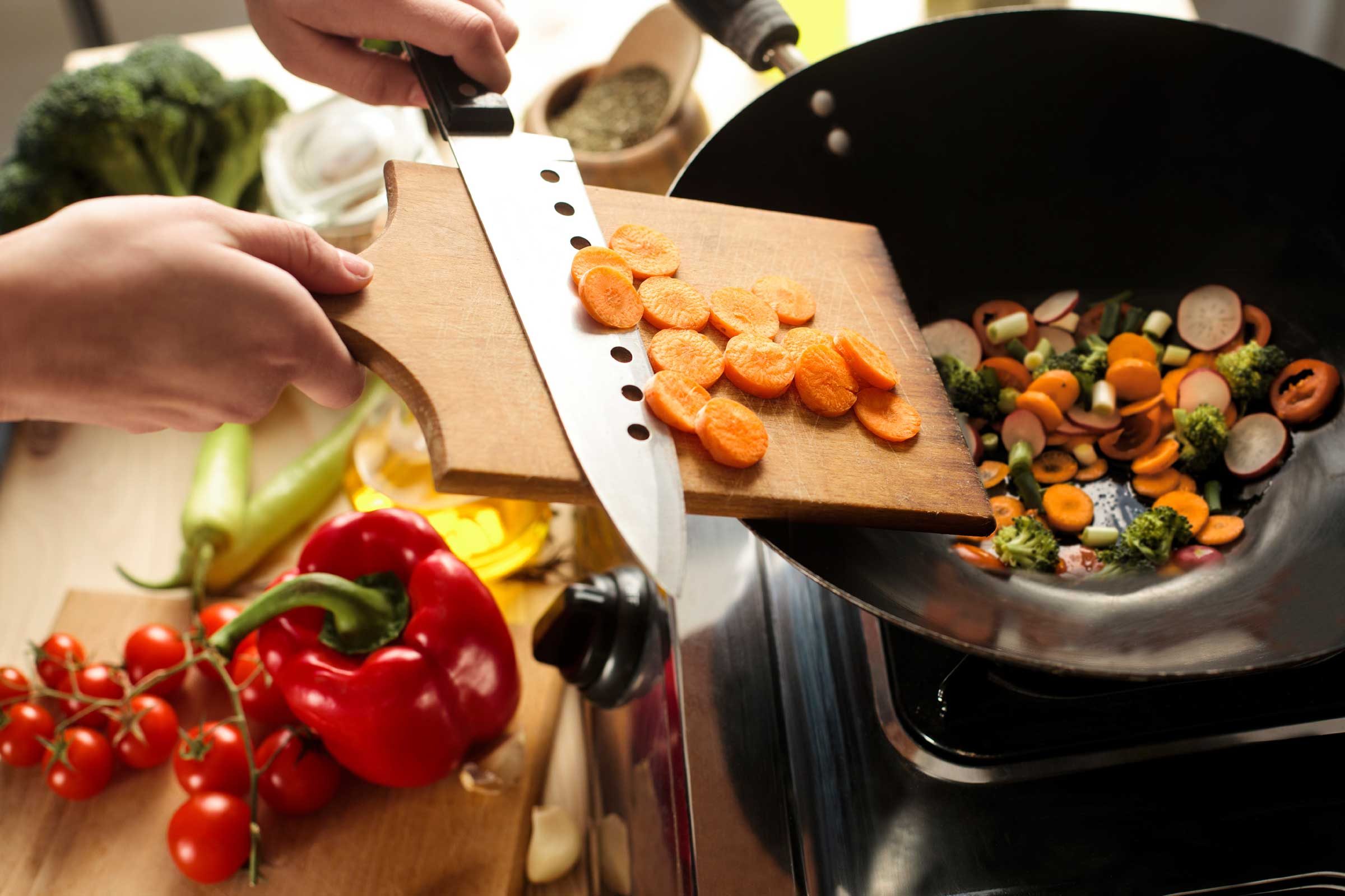 preparing vegetables