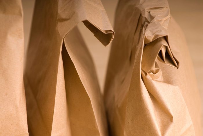 folded brown paper bags