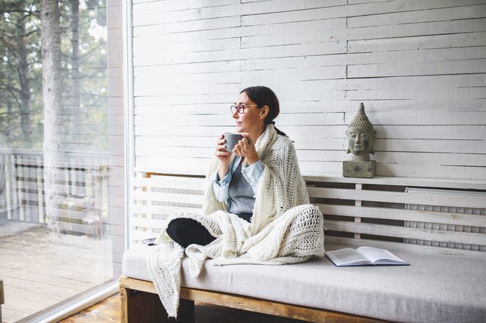 woman drinking tea