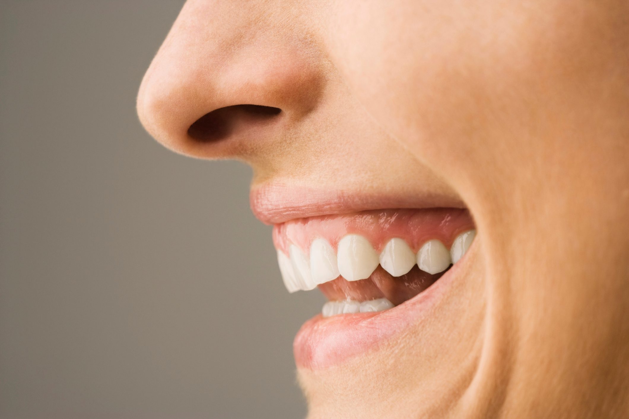 profile close up of woman's mouth