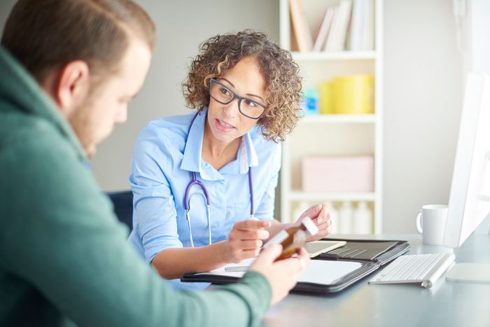 patient talking to doctor