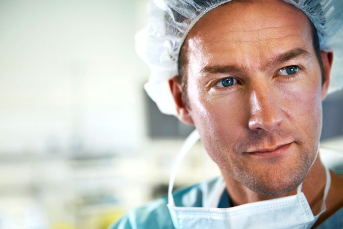 surgeon looking pensive
