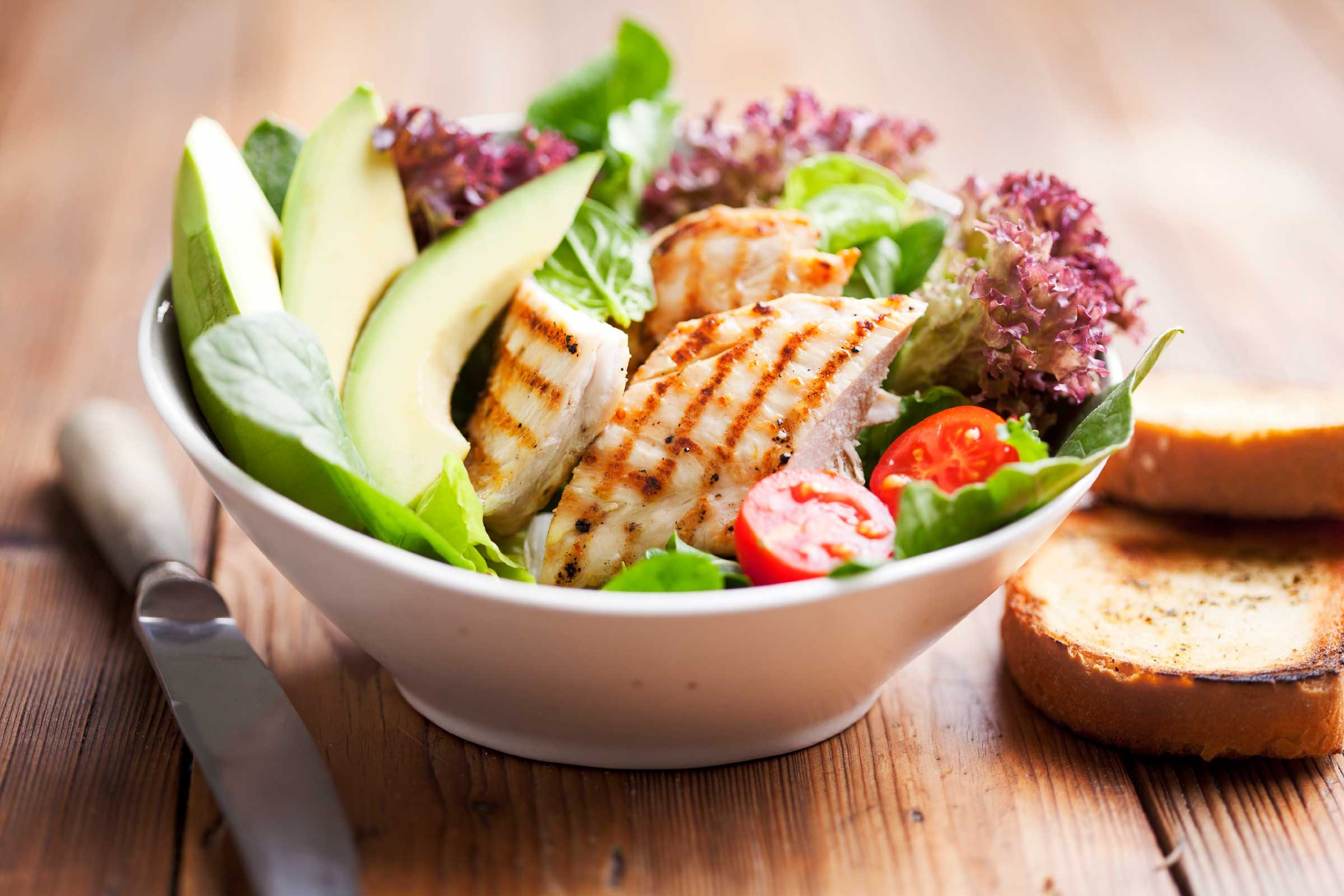 avocado, fish, and tomato salad