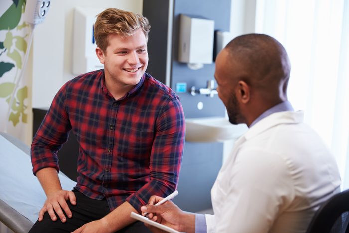 patient talking to doctor