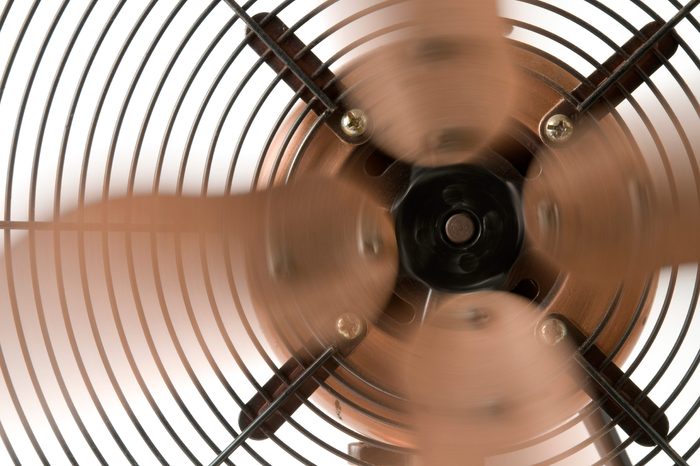 Close-up of a running fan.