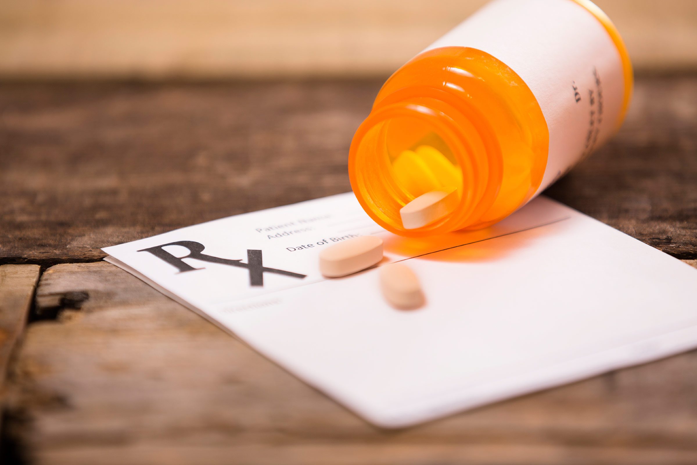 pills on a prescription pad