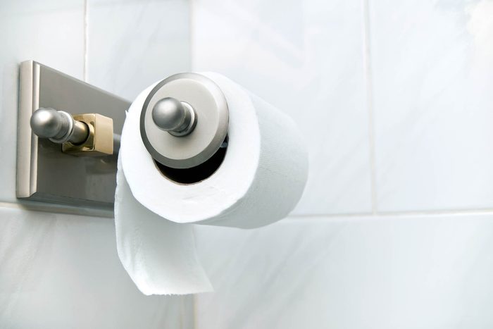 roll of toilet paper on hanger