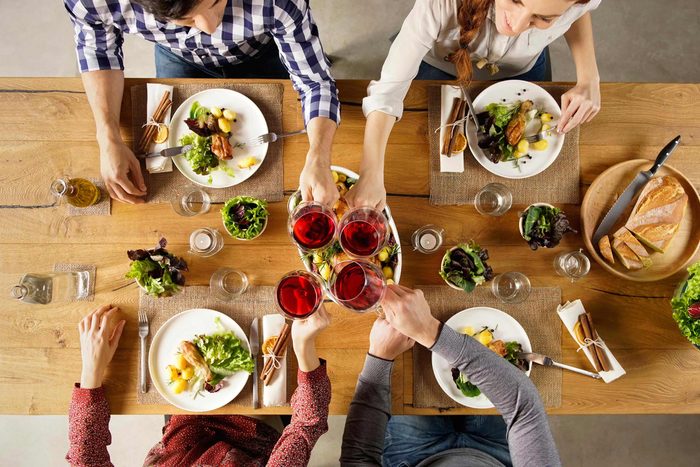 Friends having dinner
