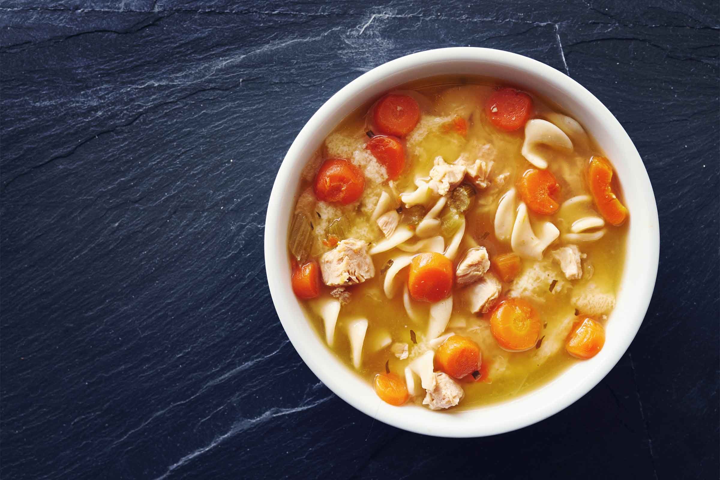 bowl of chicken noodle soup