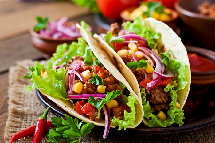 Beef tacos on plate
