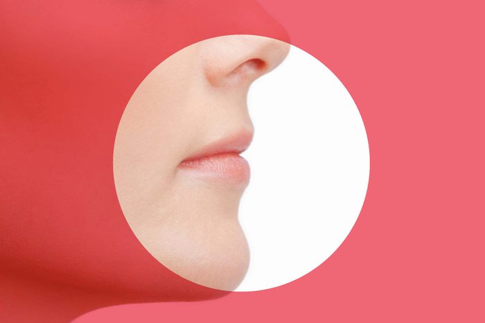 woman breathing through her nose
