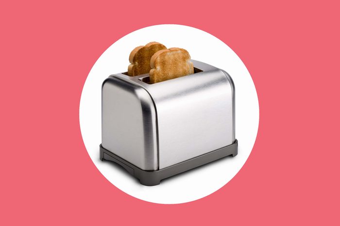 Toast popping out of toaster