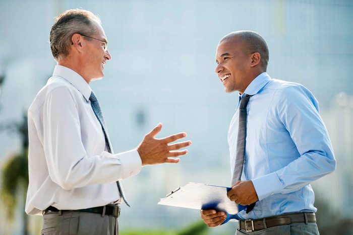businessmen talking