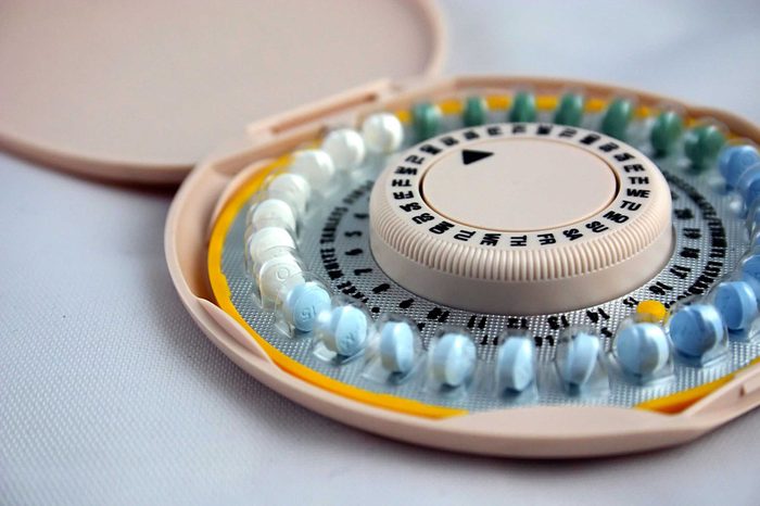 Oral contraceptive birth control packet.