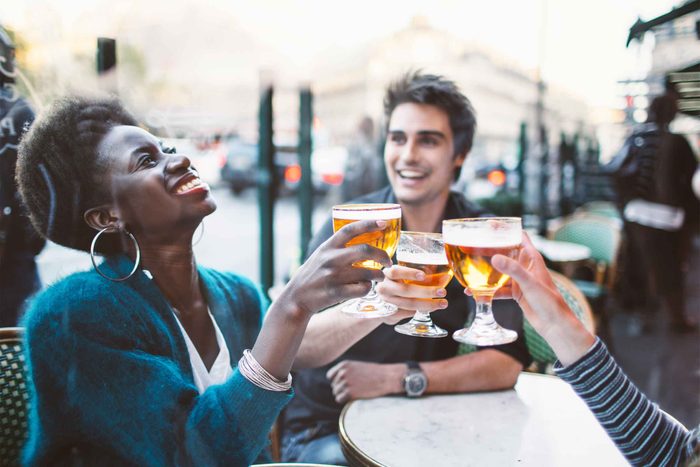 friends raising a toast