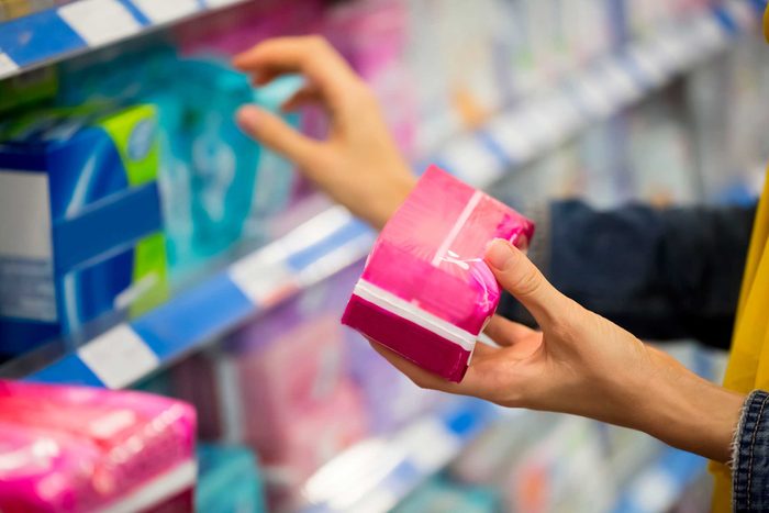 woman shopping for feminine products