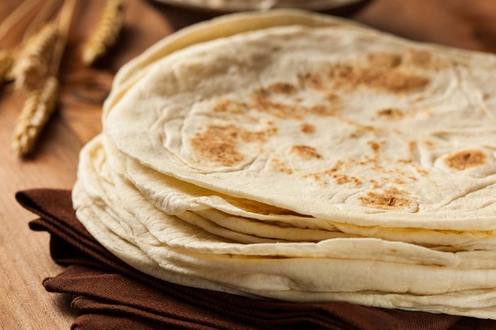 stack of flour tortillas