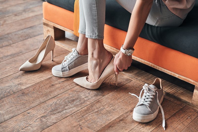 heels or sneakers concept
