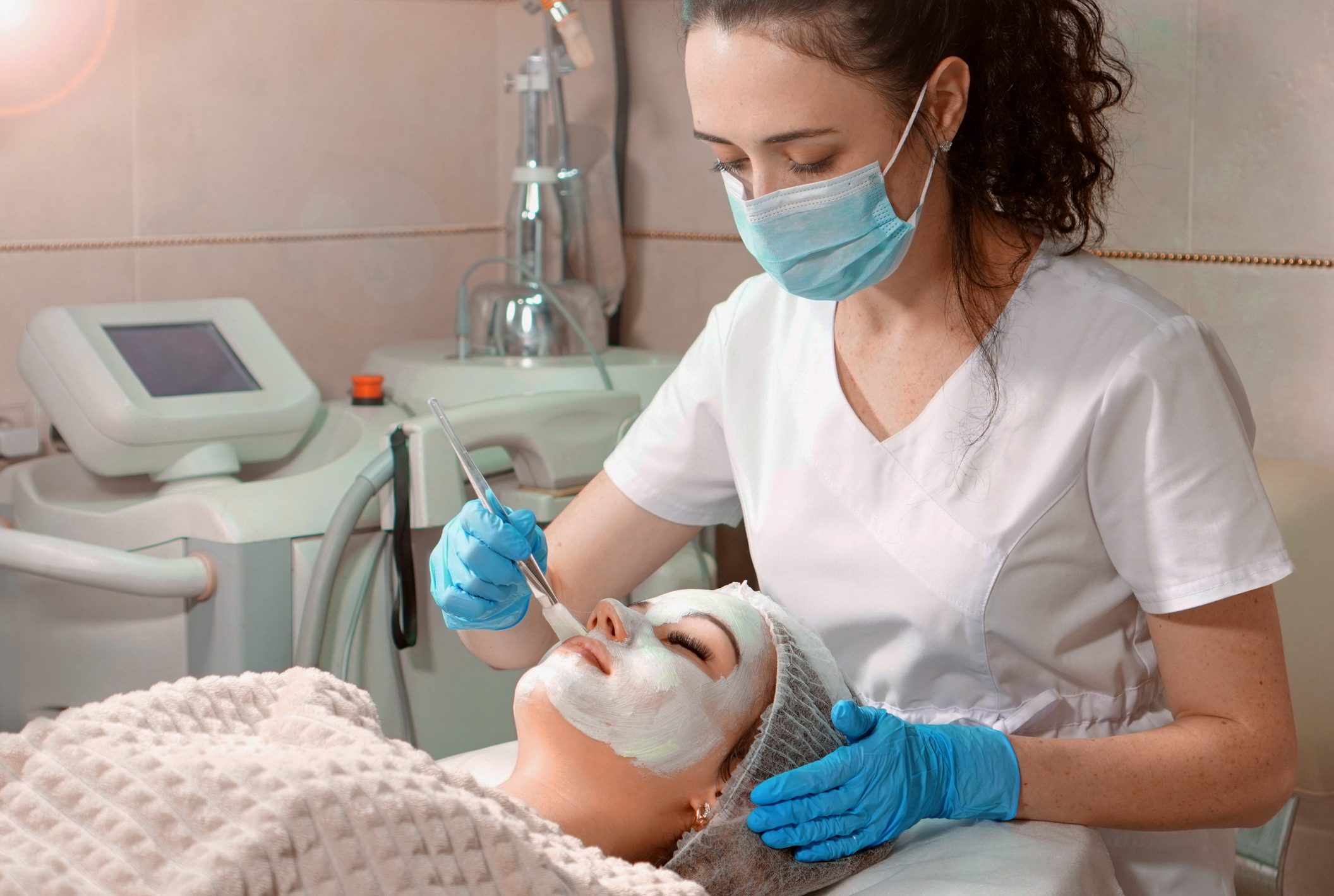 young woman getting a skin care treatment 