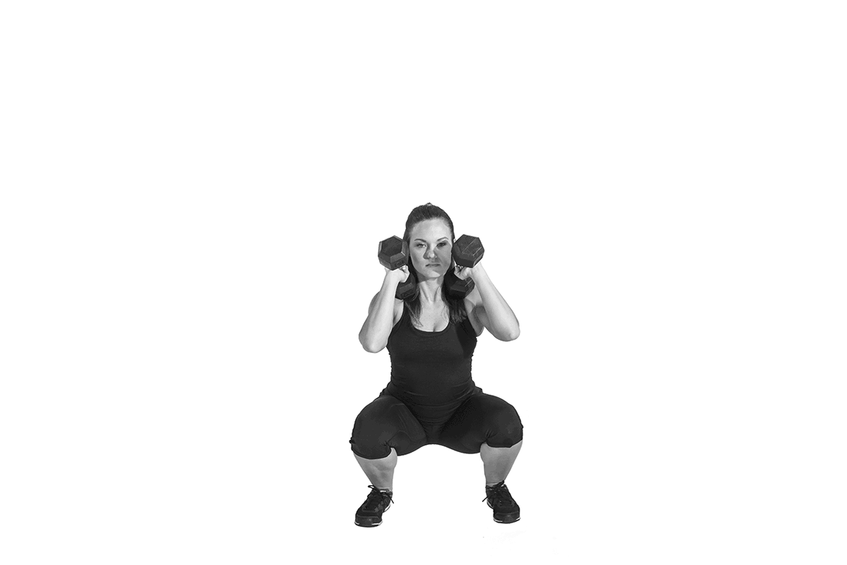 04-Kinds-of-Squat-Exercises-Dumbbell-Front-Squat