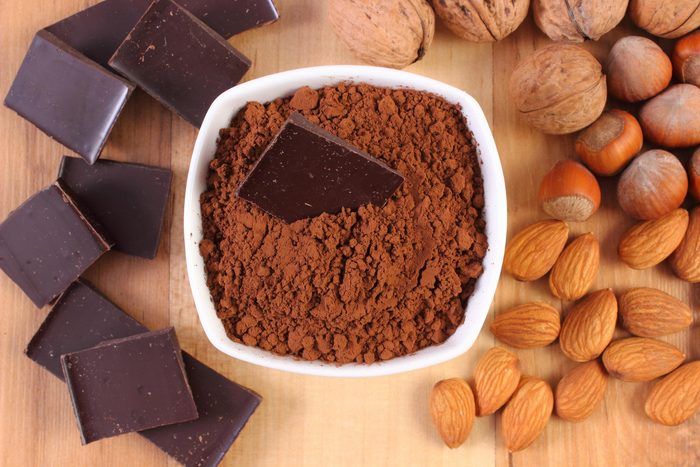 Chocolate and nuts.