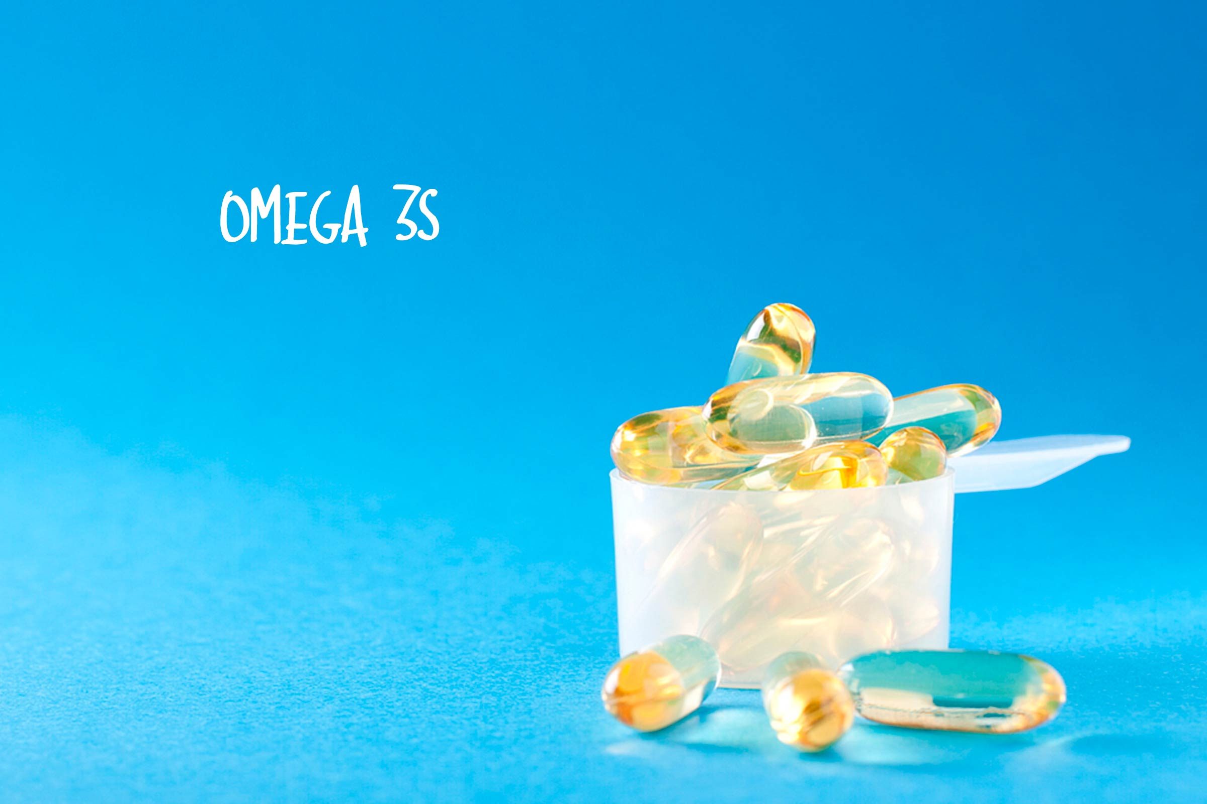 Omega 3 capsules. 