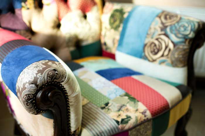 older-looking, funky armchair