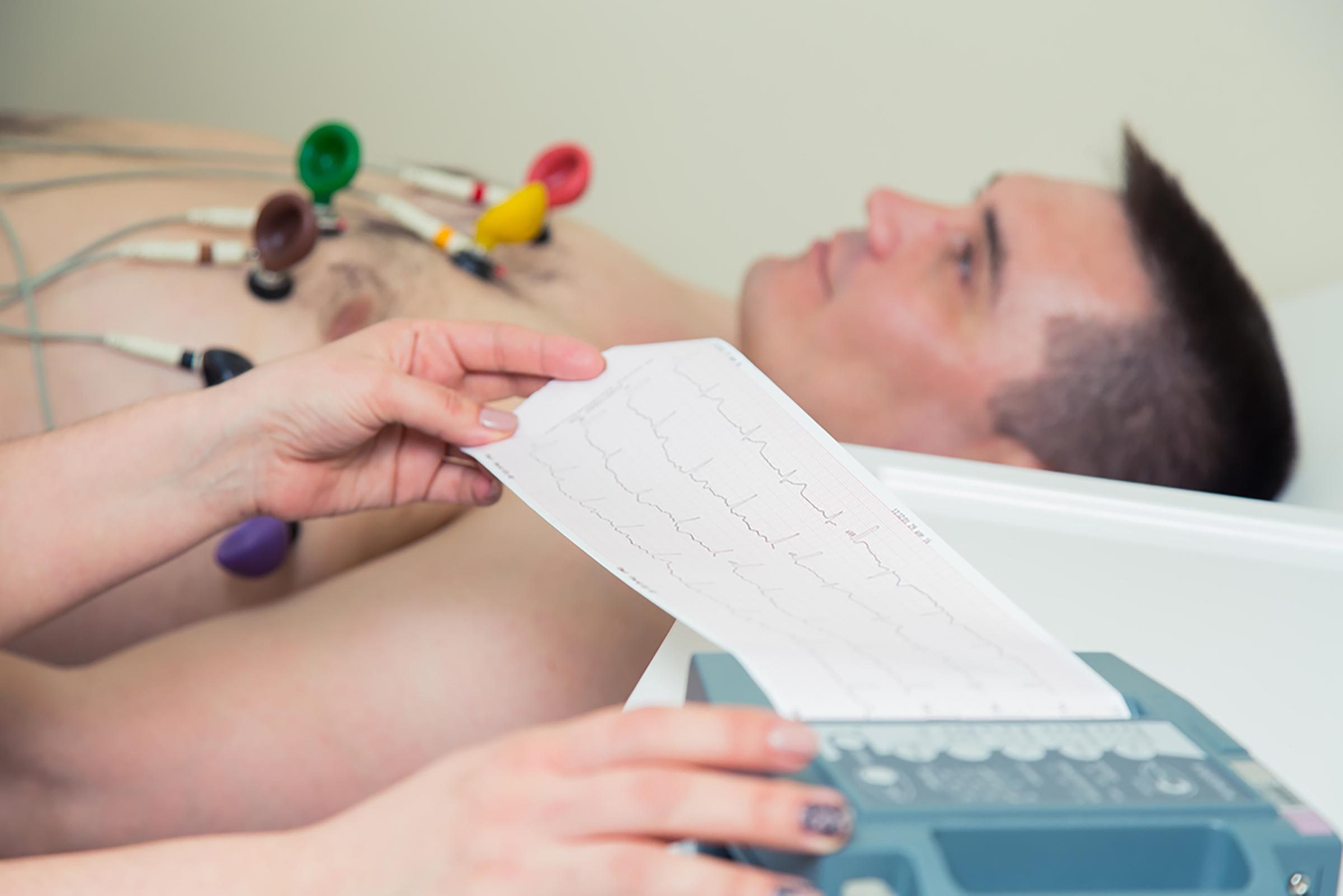 man getting EKG