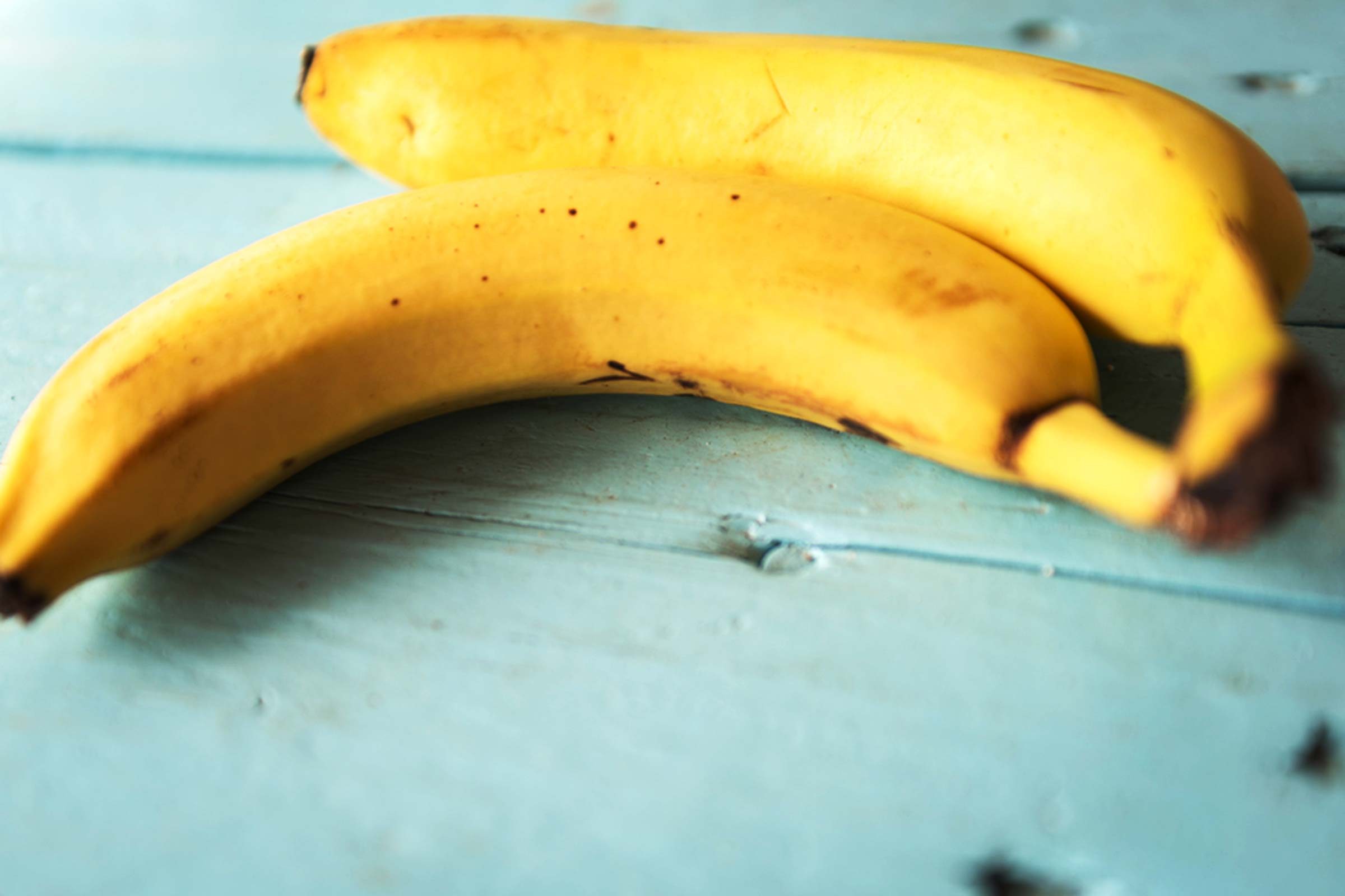 Two ripe bananas.