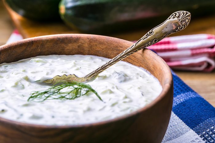 Vegetable yogurt dip.