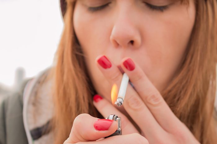 woman with cigarette