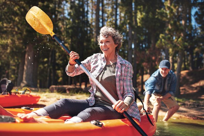 woman kayaking