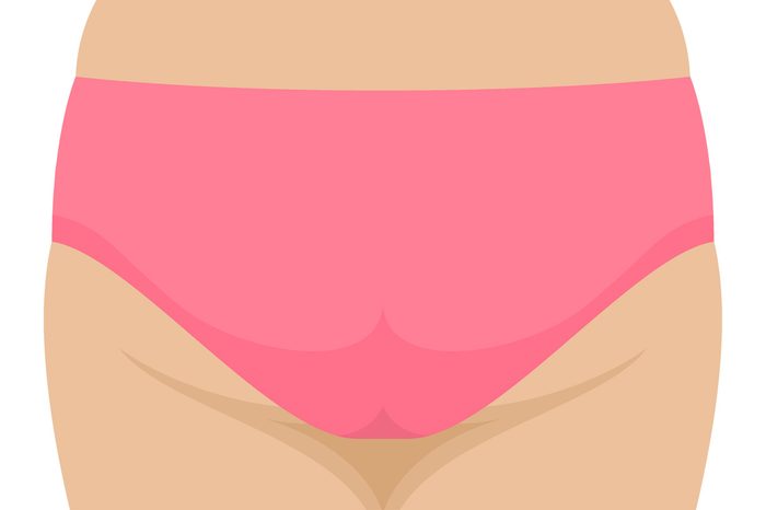 Illustration of pink panties.