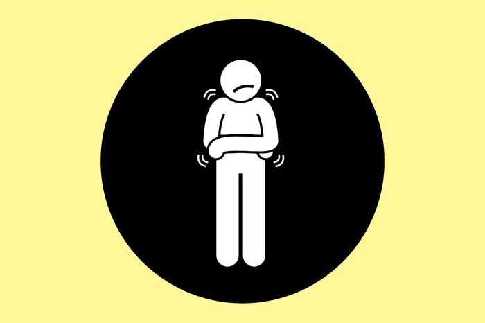 Illustration of a figure who is feeling anxious.