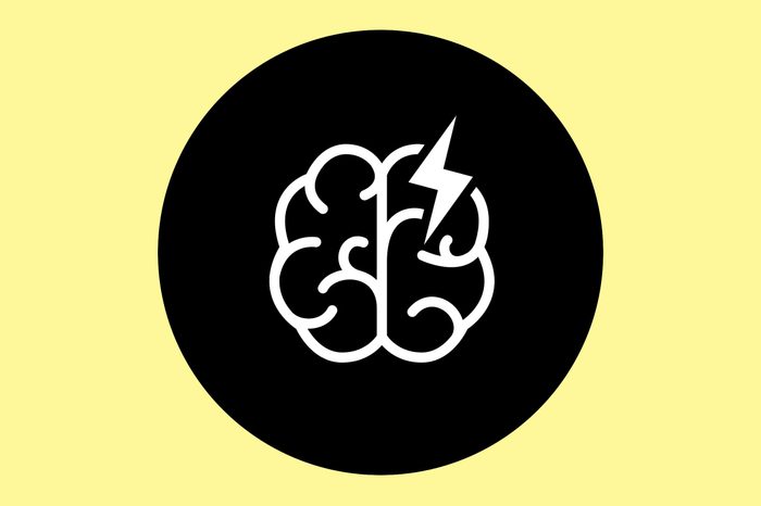 Illustration of a glitch in the brain, indicating a stroke.