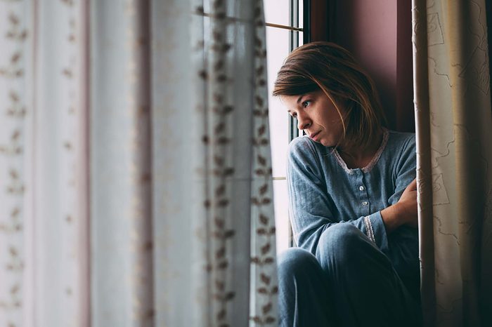woman looking sad