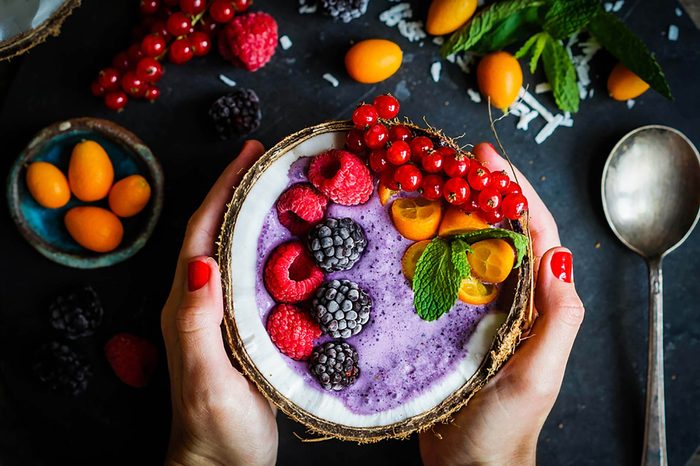 fruit over Greek yogurt 
