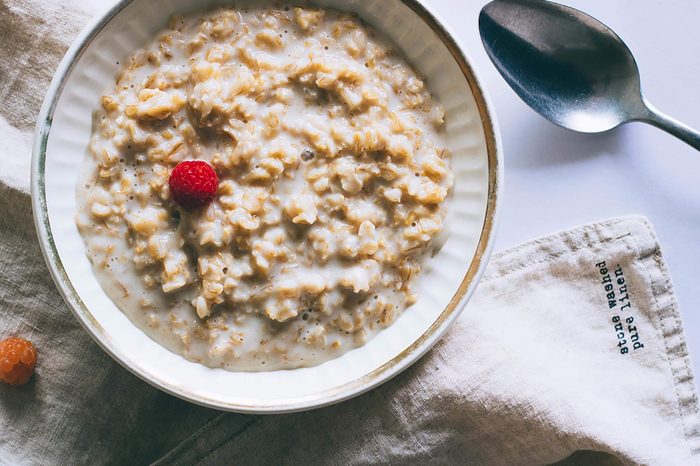 bowl of oatmeal and spoon