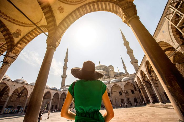 woman traveling in an exotic place