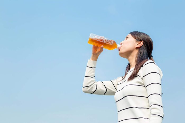 woman drinking green-tea
