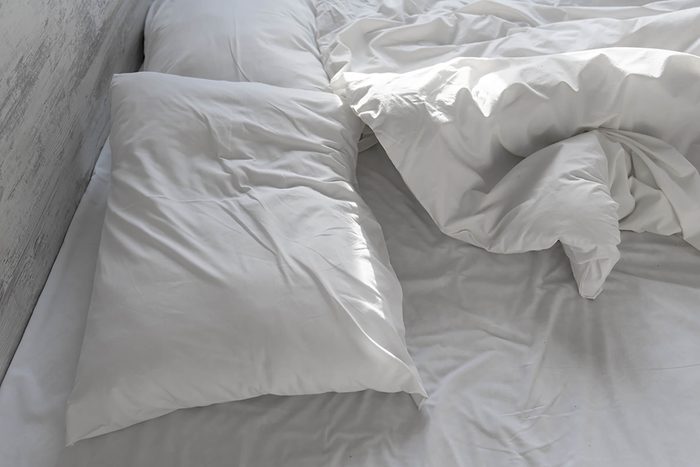unmade bed