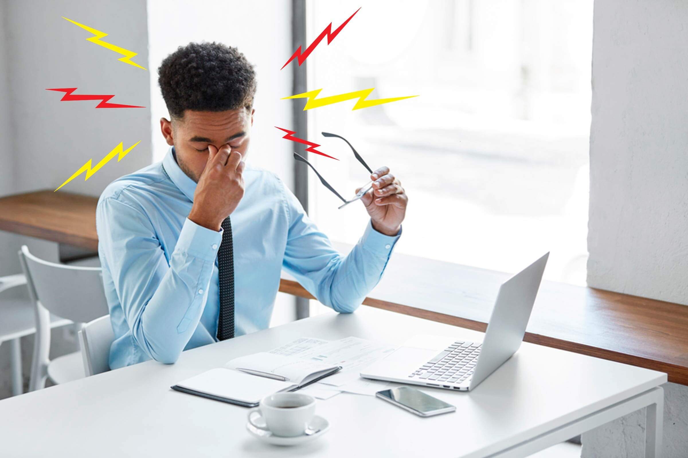 man with headache