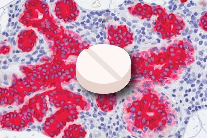 Illustration of a vitamin B6 tablet.