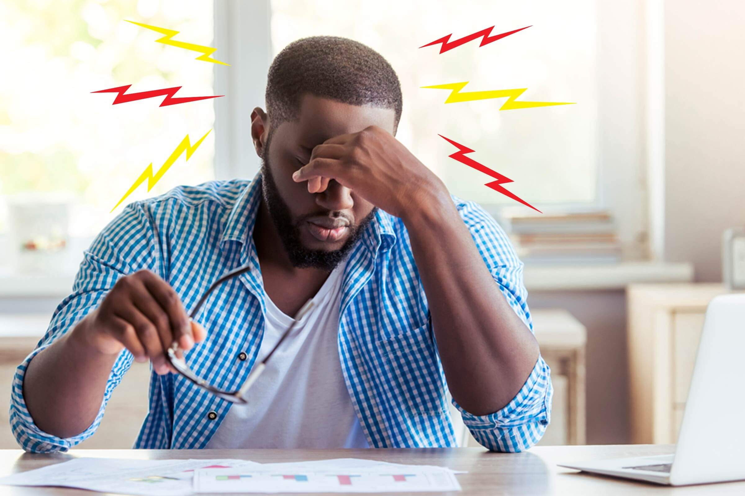 man with headache