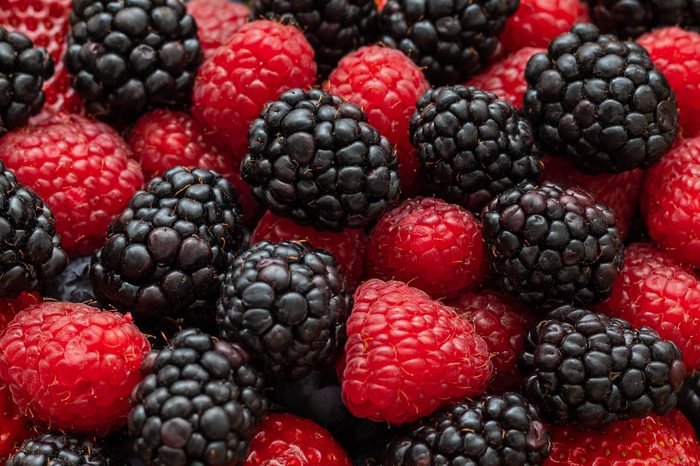 raspberries and blackberries