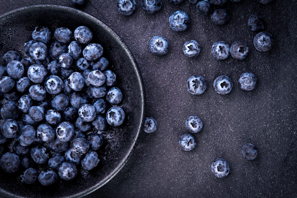 fresh picked blueberries