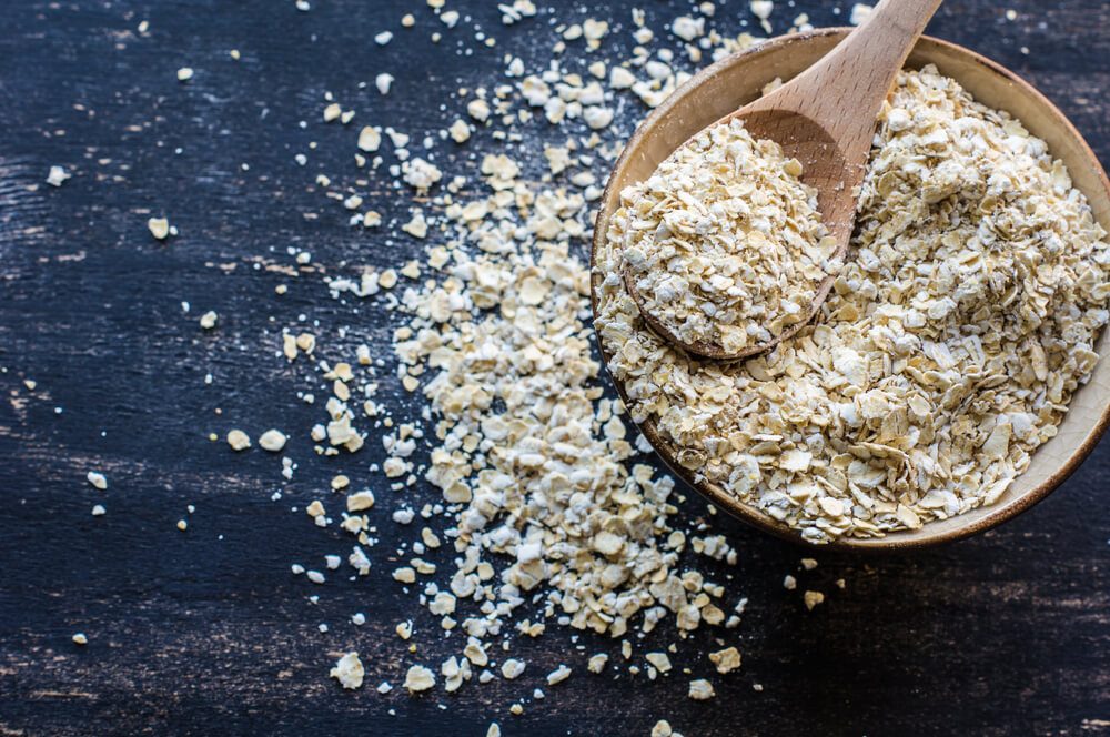 Healthy food concept with oats meal