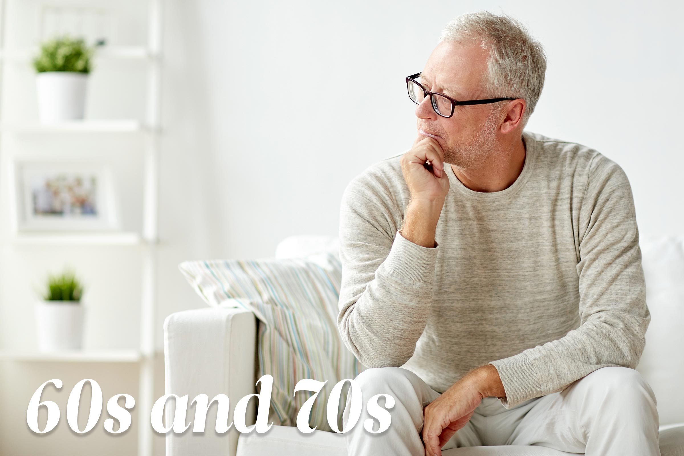 mature man sitting on couch