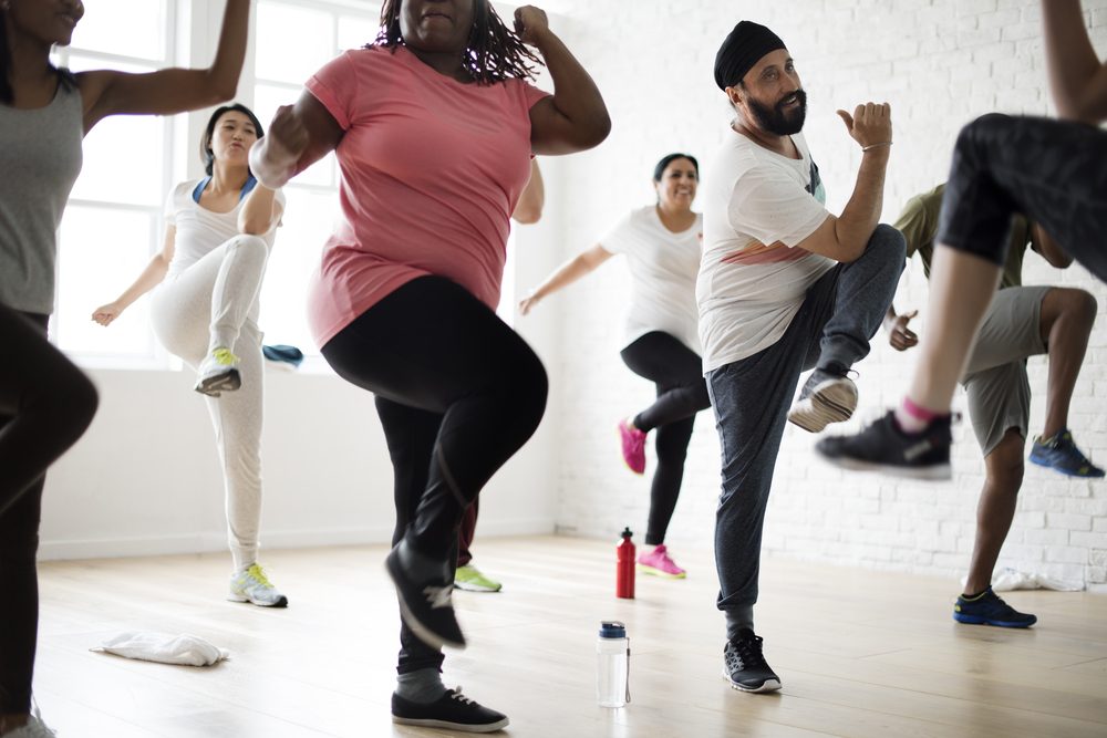 people in exercise class