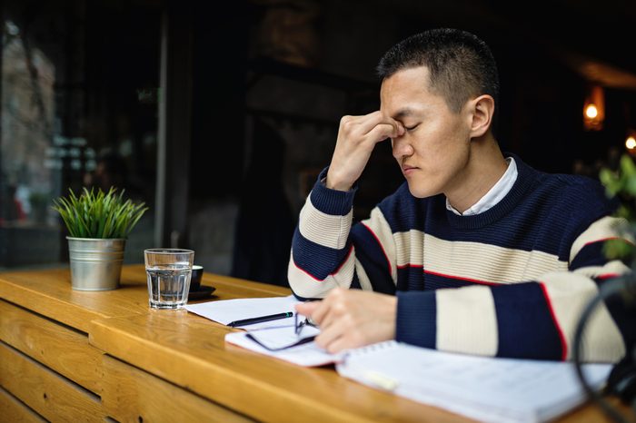 tired man working